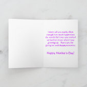 "母" /ぶら下がり明るい赤紫色 サンキューカード (内部)