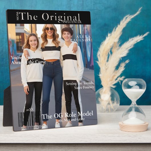 母：オリジナル・インフルエンサー誌の表紙 フォトプラーク (側面)