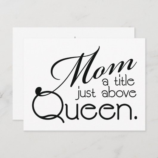 母、クイーンのすぐ上のタイトル – はがき (正面/裏面)