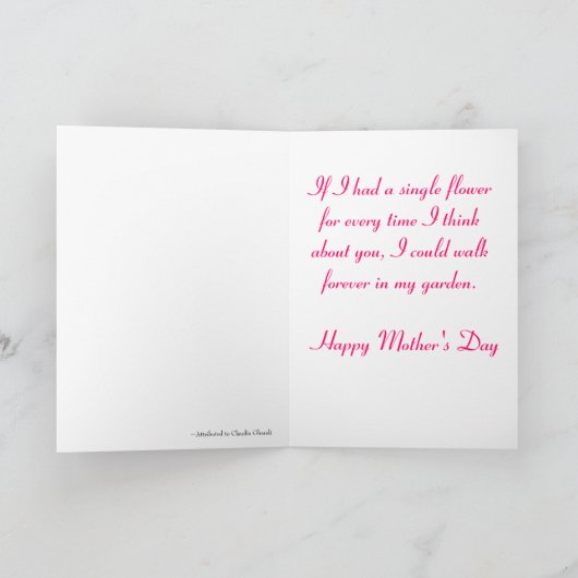 母…ピンクペチュニア カード (内部)