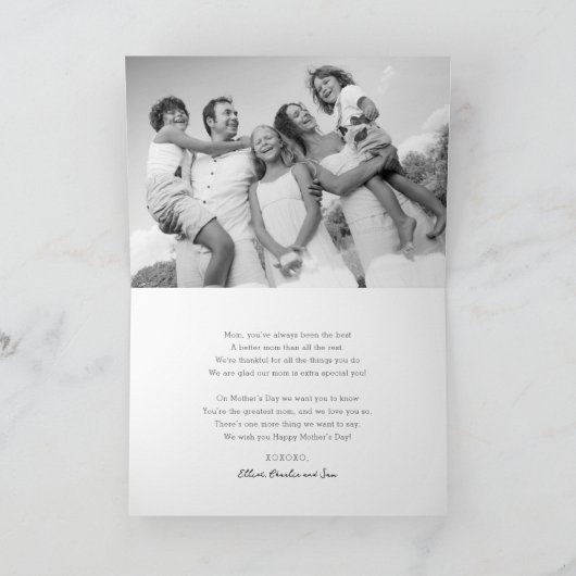 母、友すごい人、母の日の写真 カード (内部)