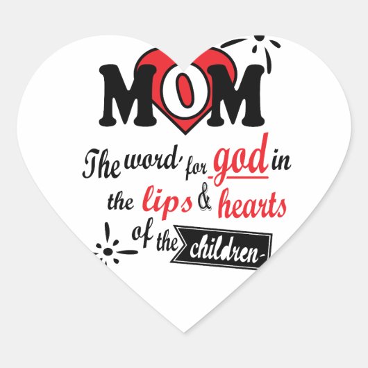 母:唇とハートの中の神の言葉。 ハートシール (正面)