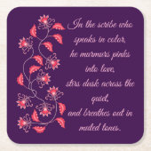 母、妹、娘、友人、ガールフレンドのためのギフト スクエアペーパーコースター (正面)