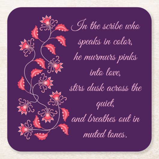 母、妹、娘、友人、ガールフレンドのためのギフト スクエアペーパーコースター (正面)