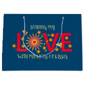 母、妹、娘、友人、ガールフレンドのためのギフト ラージペーパーバッグ (正面)