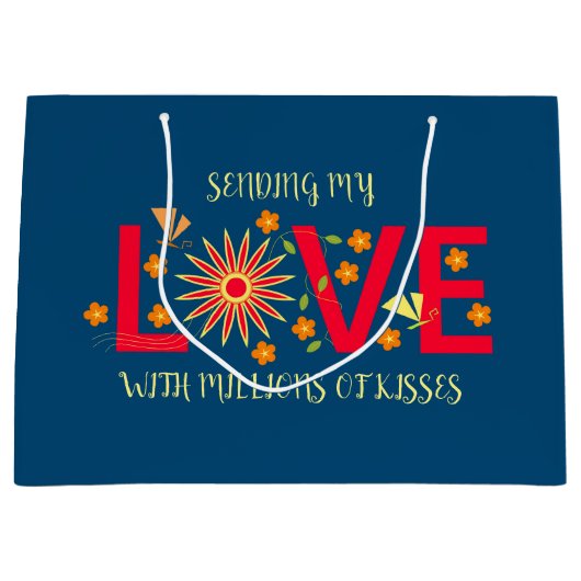 母、妹、娘、友人、ガールフレンドのためのギフト ラージペーパーバッグ (正面)