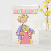 母/娘の母の日の挨拶空白のカード カード (黄色い花)