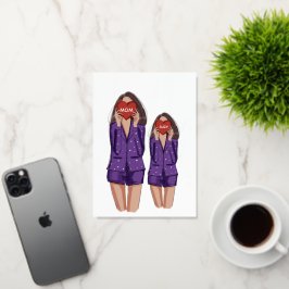 母,娘,母の日,贈り物 箔グリーティングカード