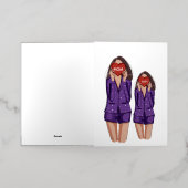 母，娘，母の日，贈り物 箔グリーティングカード (外側レイダウン)