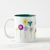 母 – 彼女のための明るい花 ツートーンマグカップ (左)