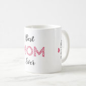 母 | 最高の母ハートパーソナライズされた コーヒーマグカップ (正面右)