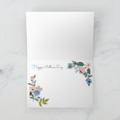 母，母の日の幸せなフローラタイポグラフィ カード (内部)