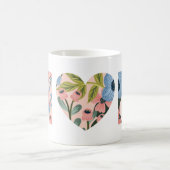 母,母の日の幸せなフローラタイポグラフィ コーヒーマグカップ (中央)