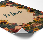 "母"母の日ひまわりエレガントヴィンテージ ポスター (角)