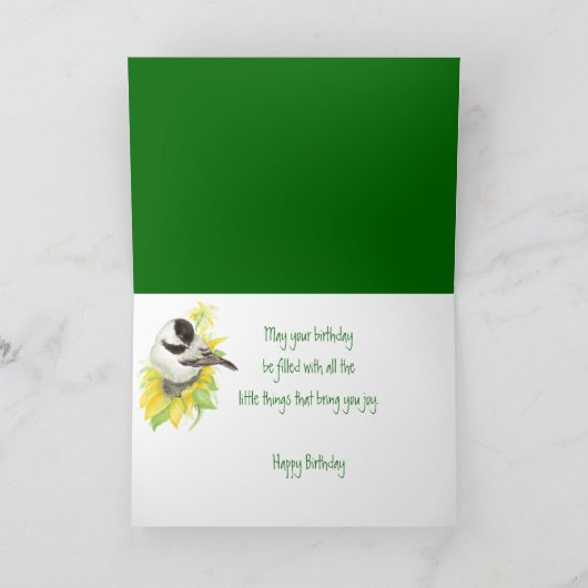 母、母、誕生日、ひまわり、鳥 カード (内部)