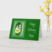 母、母、誕生日、ひまわり、鳥 カード (黄色い花)