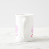 「母」淡いピンクのバラ ボーンチャイナマグカップ (裏面)