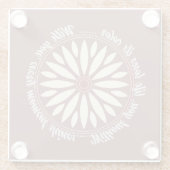母+父+姉妹+息子+上司からのモダンなフラワーギフト ガラスコースター (裏面)