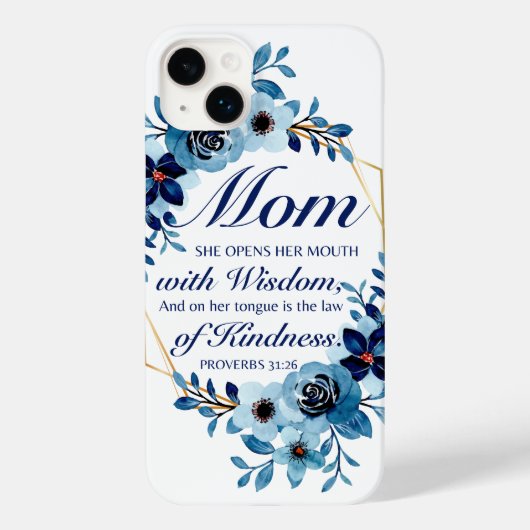 母 – 箴言31:26母の日の聖なる書物、 経典フローラ Case-Mate iPhoneケース (裏面)
