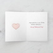 母、自転車、ピンクのウサギのためのバレンタインデー シーズンカード (内部)