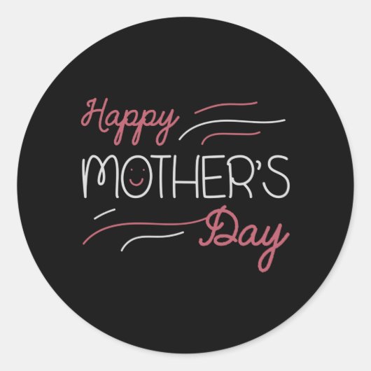 母 – Happy Mother's day ラウンドシール (正面)