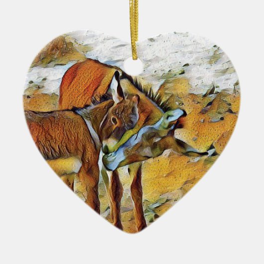 母Burro及び息子のオーナメント セラミックオーナメント (正面)