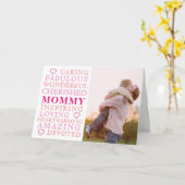 母DayTypography家族モダンの写真 カード (黄色い花)