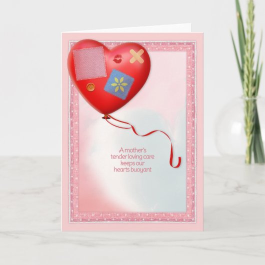 母TLCハートバルーン サンキューカード (正面)