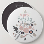 毎インスパイア日ピンク色の花である 缶バッジ (正面&裏面)