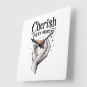 毎分を大切にする スクエア壁時計 (傾斜)