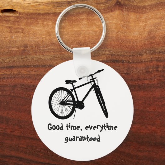 毎回のグッドタイム保証された自転車引用文 キーホルダー (正面)