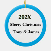 毎年のクリスマススノーグローブ セラミックオーナメント (裏面)