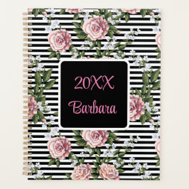 毎年のピンクのバラのパーソナライズ日付 プランナー手帳
