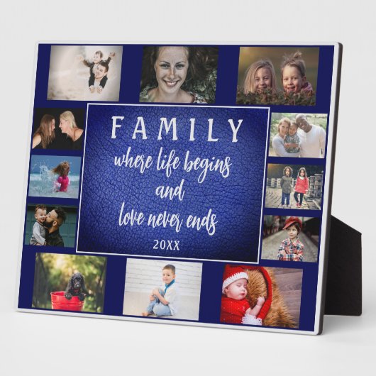 毎年の家族ことわざKeepsake 12フォトコラージュ フォトプラーク (側面)
