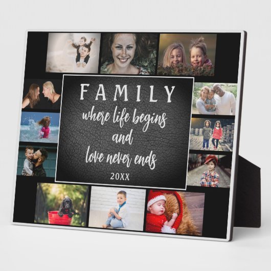 毎年の家族ことわざKeepsake 12フォトコラージュ フォトプラーク (側面)