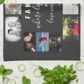 毎年の家族記念ことわざ12フォトコラージュ キッチンタオル (折り畳み)