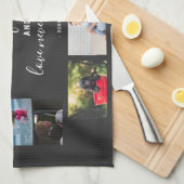 毎年の家族記念ことわざ12フォトコラージュ キッチンタオル (四つ折り)