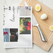 毎年の家族記念ことわざ12フォトコラージュ キッチンタオル (四つ折り)