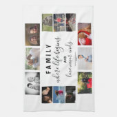 毎年の家族記念ことわざ12フォトコラージュ キッチンタオル (縦)