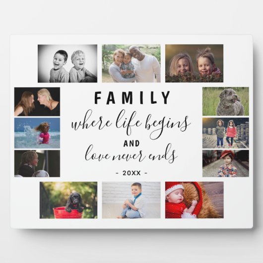 毎年の家族記念ことわざ12フォトコラージュ フォトプラーク (正面)