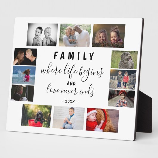 毎年の家族記念ことわざ12フォトコラージュ フォトプラーク (側面)