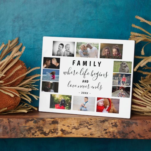 毎年の家族記念ことわざ12フォトコラージュ フォトプラーク (側面)