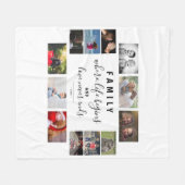 毎年の家族記念ことわざ12フォトコラージュ フリースブランケット (正面(横))