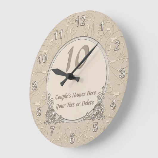 毎年の素敵なパーソナライズされた記念日 ラージ壁時計 (傾斜)