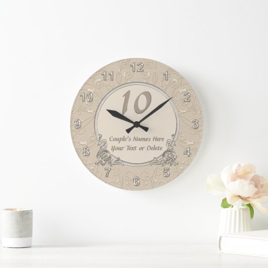 毎年の素敵なパーソナライズされた記念日 ラージ壁時計 (ホーム)