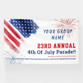 毎年パレード7月4日赤白青 横断幕 (横)