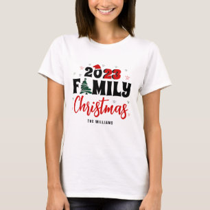 毎年マッチする家族のクリスマスの女性 Tシャツ