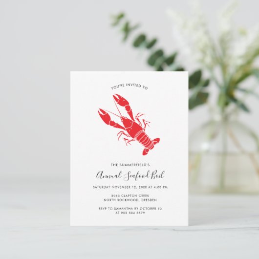 毎年夏のシーフード沸騰ファミリーパーティー インビテーションポストカード (スタンド正面)