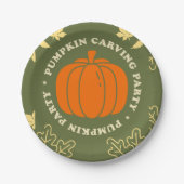 毎年恒例のカボチャ彫りおもしろいの準備!」 ペーパープレート (正面)