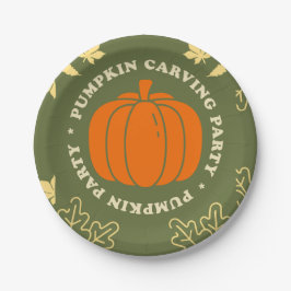 毎年恒例のカボチャ彫りおもしろいの準備!」 ペーパープレート